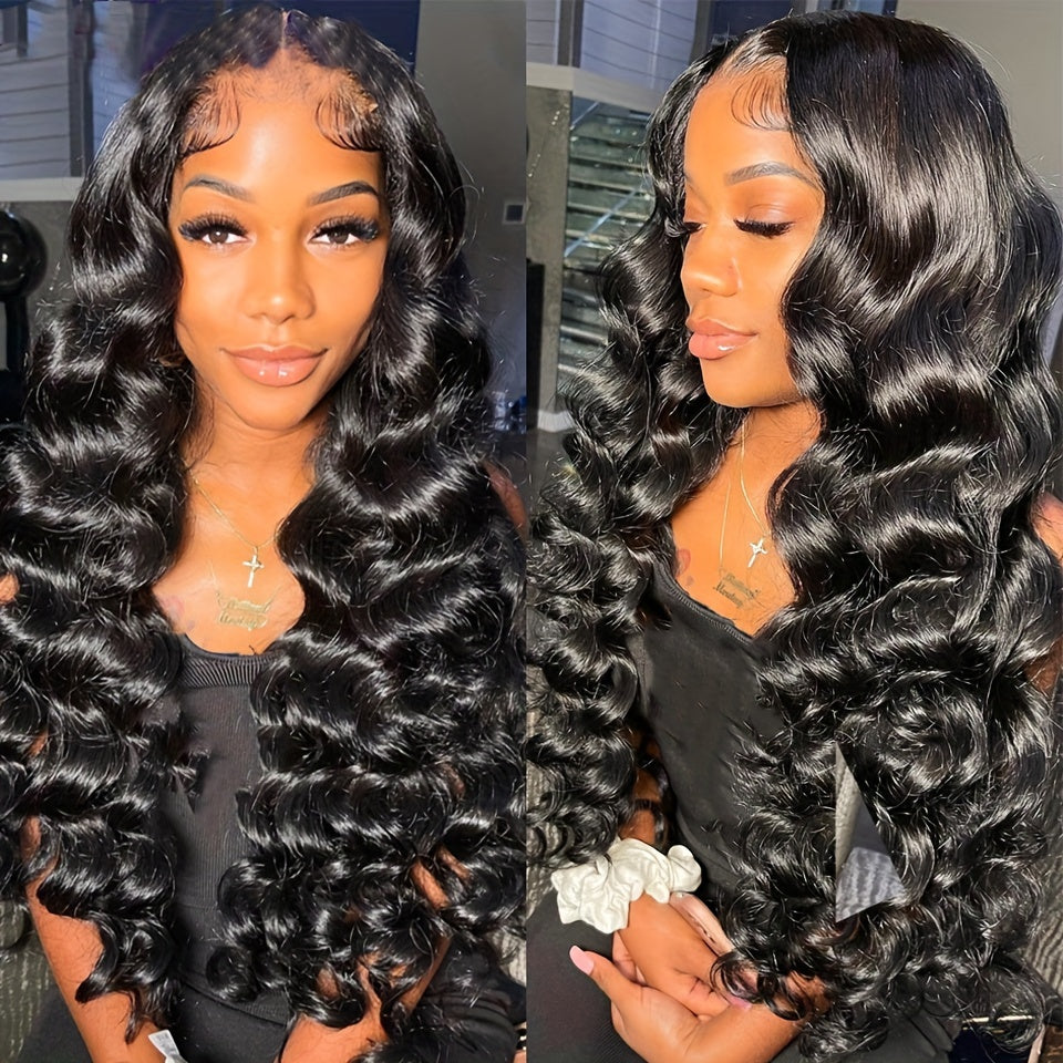 Loose Wave Human Hair Bundles With 4x4 Lace Closure 12A Peruvian Virgin 100% Unprocessed Loose Deep Wavy 4 Bundles 4x4 Lace Closure Natural Black Weave Extensions Transparent HD Ocean Wave